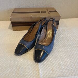 Bruno Magli Women's Blue Leather Slingback Shoes, 8.5N